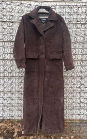 90s Wilsons Leather Maxima Brown Harry Potter Dark Academia Trench Coat