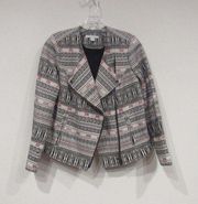 Boho Jacquard Tribal Motorcycle Jacket Size Small EUC