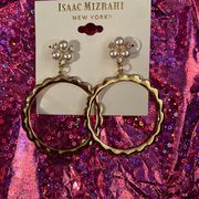 New Isaac Mizeahi embellished hoops with pearls