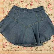 Ruffle Denim Skirt