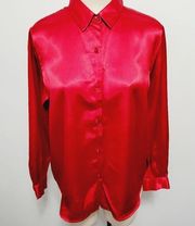 Norton MC Naughton red satin button down size 12p