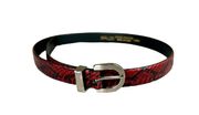 Amiee Lynn Burgundy Python Genuine Snakeskin Belt Silver Hardware Large