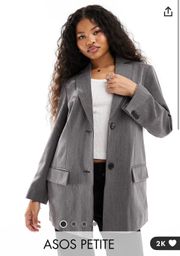 Petite Oversized Dad Blazer Grey