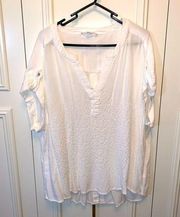 Anthropology Jane + Delancey White Gauze Tunic 1X