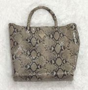 Retro Animal Print Python Snakeskin Tote Bag Purse