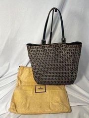 vintage zucchino shoulder Handbag beige/grey and navy double handle