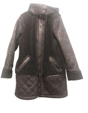 ABERCROMBIE & FITCH FAUX SHEARLING PARKA JACKET COAT WITH HOOD Size XL