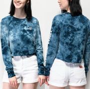 Vans  Circle V Long Sleeve Tie Dye Cropped Long Sleeve T-Shirt Blue Size M