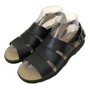 Timberland Leather Cushioned Adjustable Strap Sandal Black Size 7