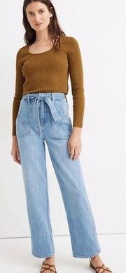 Madewell  x Warm High Rise Wide Leg Belted Jeans 25 Blue