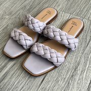 Time and Tru Lavender Braided Slide Sandals Size 7W