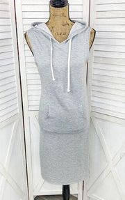 Active USA Sleeveless Hoodie T Shirt Dress Gray Small