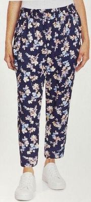 NWT Jessica Simpson Floral High Waisted Slim Crop Ankle Pull On Trouser Pants XL