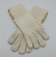 Michael Kors Knit Gloves with Metal Button Cuffs