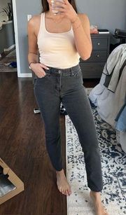 Stretchy Straight Leg Black Jeans