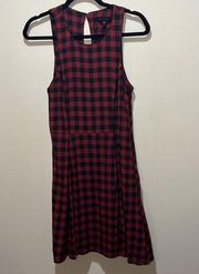 Sanctuary Charmer Fit and Flare Dress in Red Plaid Size L