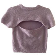 FUZZY LILAC THE RAGGED PRIEST CROP TOP 