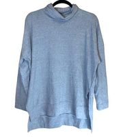 Melloday Cowl Neck Gray Fleece Sweater