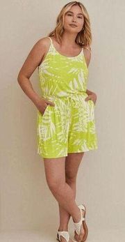 Torrid Lime Punch Bright Green Mini Super Soft Shorts Romper, Size L/12