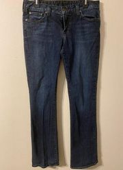 Womens Lucky Brand Dark Wash Straight Leg Jeans Size 12 Tall 33” Inseam