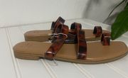 A New Day Tortoise Brown Flat Sandals Size 6 NWT