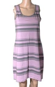 Womens Sleeveless Striped Pullover Keyhole Sundress Purple Small EUC