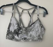 Army Green Printed Strapped Sports Bra