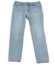 J. Jill Skinny Ankle Jeans Light Wash Medium Rise Denim Size 8 Blue Stretch