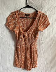 Orange Floral Romper