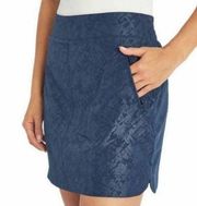 Orvis Travel Skort Skirt Shorts Shattered Navy Blue Comfort Womens Size Small