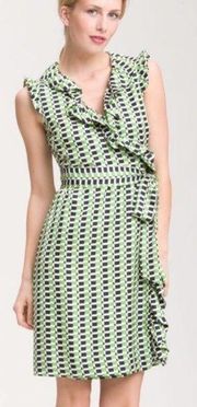 Kate Spade Aubrey Silk Ruffle Trim Wrap Dress