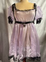 Widow  Puff Sleeve Organza Babydoll Dress Harness