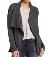 H By Bordeaux Asymmetrical Zip Moto Cardigan