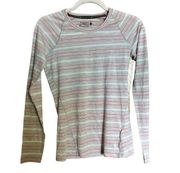 Smartwool Top Womens XS Multicolor Stripe Stretch Long Sleeve Blouse Ladies