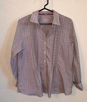 Foxcroft Wrinkle Free Fitted Cotton Blend Button-up, Size 12