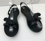 FitFlop Women's Tiera Vegan Back Strap Sandals Black Size 8