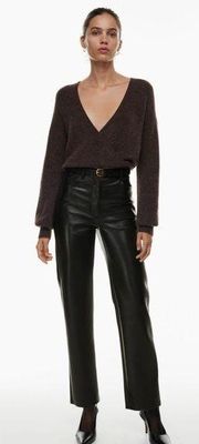 Aritzia Wilfred The Melina Pants in Black Vegan Leather sz 2