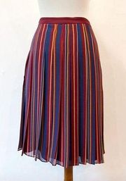 Ann Taylor Striped Skirt In Merlot Size 4