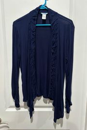 Ruffled front and sleeves Cardigan, Sz S