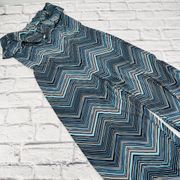 White House Black Market Blue Chevron Stripe Off Shoulder Ruffle Jumpsuit XS