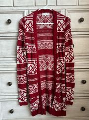 Pink Republic Maroon And White Patterned Cardigan