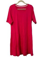 NWOT ISAAC MIZRAHI LIVE HOT PINK TSHIRT DRESS