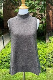 Moth Anthropologie Gray and Green Lace Sleeveless Sweater