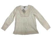 G H Bass Co Womans Peasant Blouse Cream Size Medium