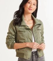 Anthropologie Marrakech Morrison Bomber Moto Jacket Olive Green Size Medium