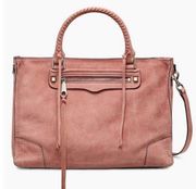 Rebecca Minkoff Pink Mauve Regan Suede Satchel Handbag Purse