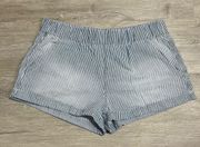 Rewash Striped Denim Roll Cuff High Rise Shorts Sz Large Women’s Blue