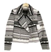 FIFTEEN TWENTY Moto Jacket Black White Fall Navajo Print Boho Bohemian Small NWT