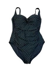 One Piece Bond-eye Australia Slimming black polka dot  swim suit size 10