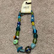 NWT BKE Buckle Blue Bead Floral Necklace